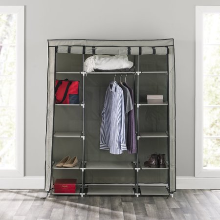 Hds Trading Storage Closet with Shelving, Grey ZOR95598